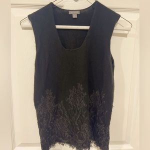 Vintage cashmere and lace Ann Taylor sleeveless top size XS